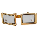 ディオール ロゴ カフス カフリンクス ゴールド シルバー メッキ プラスチック メンズ Dior 【中古】